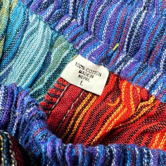 Unique Handmade Nepalese Boho Patchwork Jogger Pants - Size Large - Picture 7 of 7
